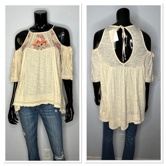 Free People Fast Times Cold Shoulder Top Sz XS - Picture 2 of 15